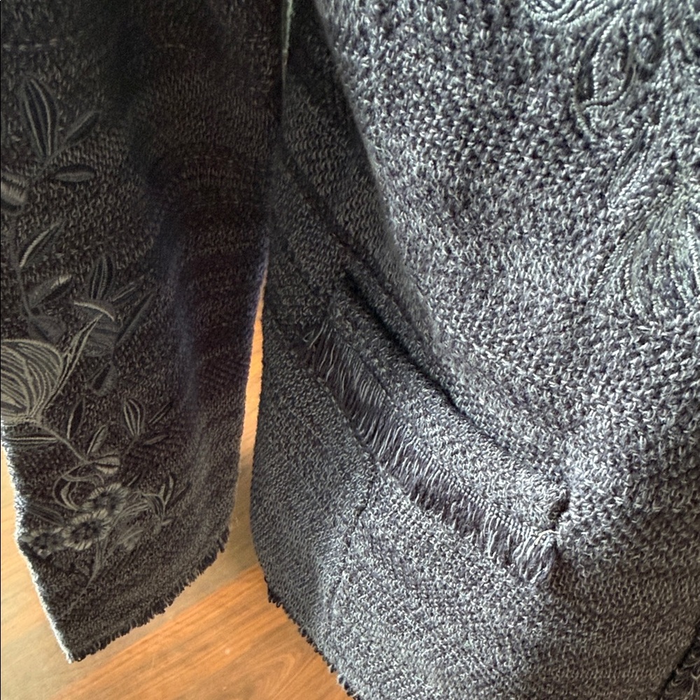 Chicos Elegant Blue Embroidered Women's Jacket - Picture 3 of 14